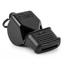Fekete játékvezetői síp, fogkímélő szájrésszel FOX40 CLASSIC CMG OFFICIAL BLACK