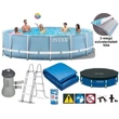Kép 1/3 - Vízforgatós medence szett, fémvázas 457×107 cm - INTEX PRISM FRAME POOL 26724- SportSarok