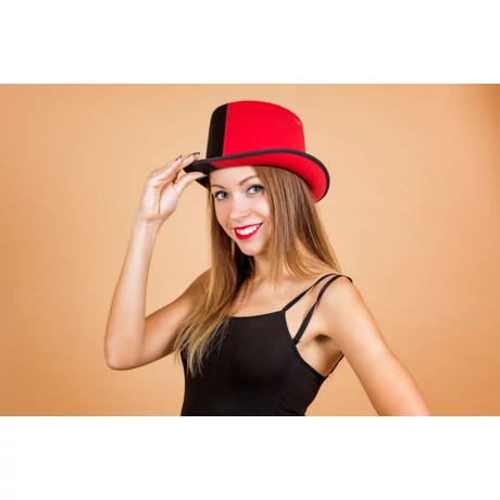 Cilinder fekete-piros - CARNEVAL 38011 - SportSarok