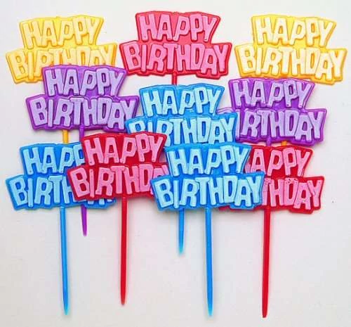 Party pálca 7 cm - HAPPY BIRTHDAY 