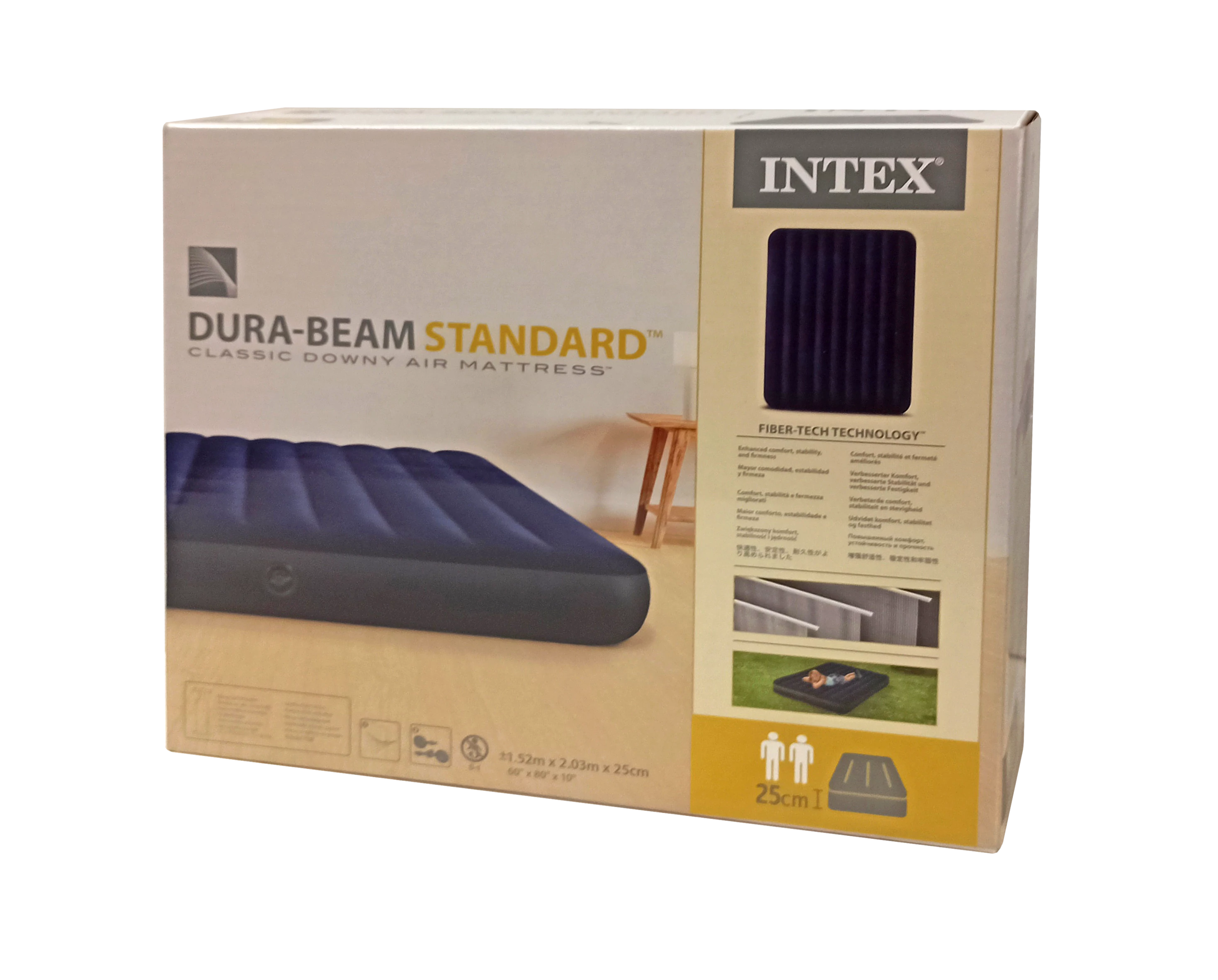 Kétszemélyes felfújható ágy 203x152x25 cm INTEX QUEEN DURA BEAM