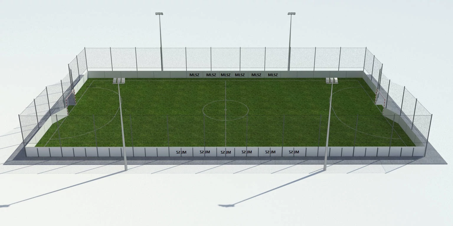 Pályavédőháló garnitúra 22x42 m-s MLSZ műfüves focipályákhoz