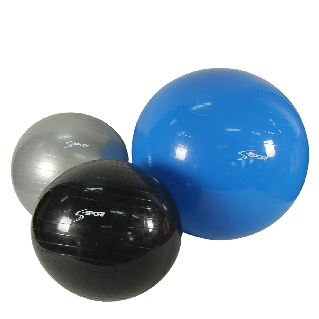 S-Sport Gimnasztikai labda 65 cm, fekete