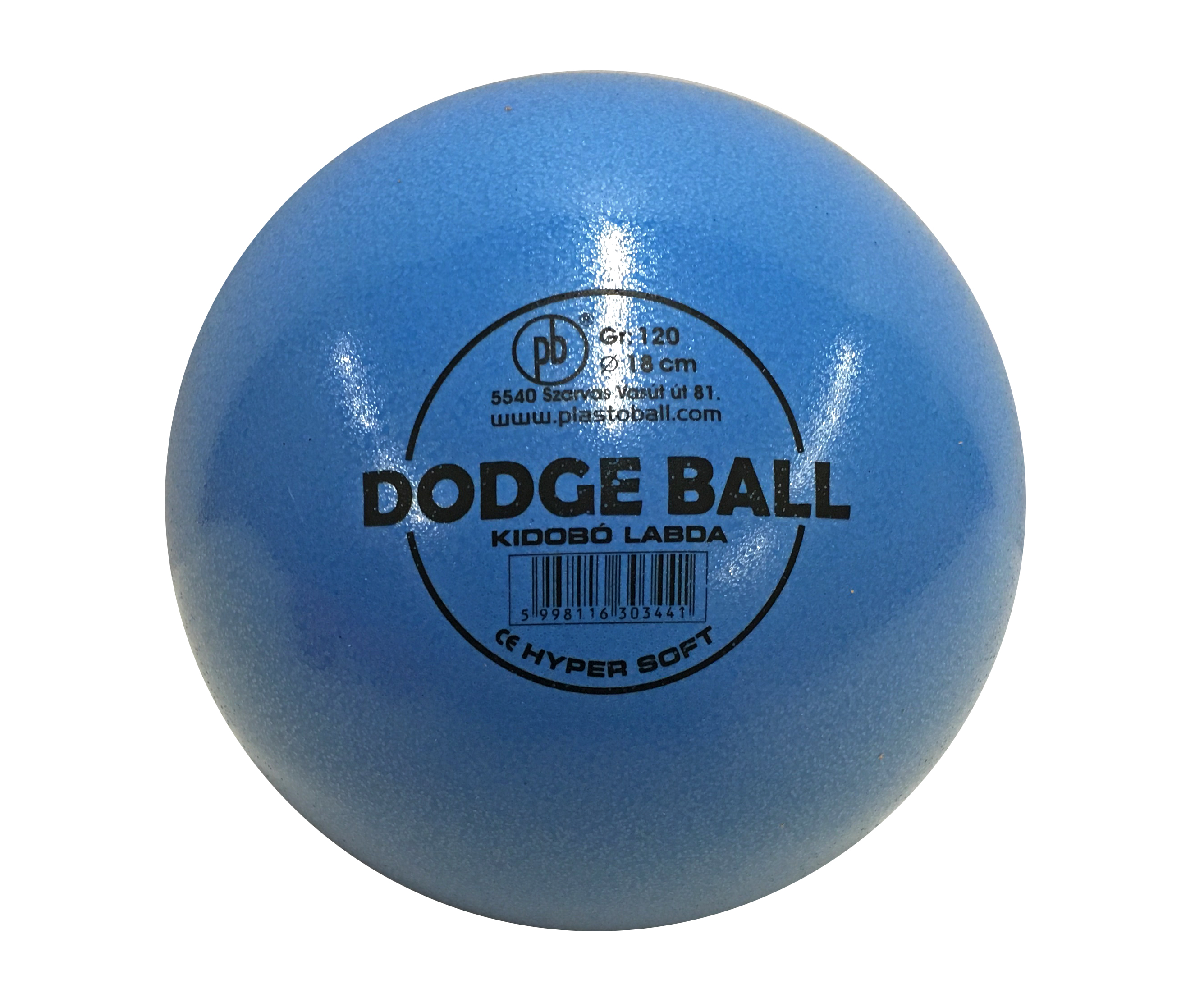 Kidobó labda, 18 cm, kék PLASTO HIPERSOFT