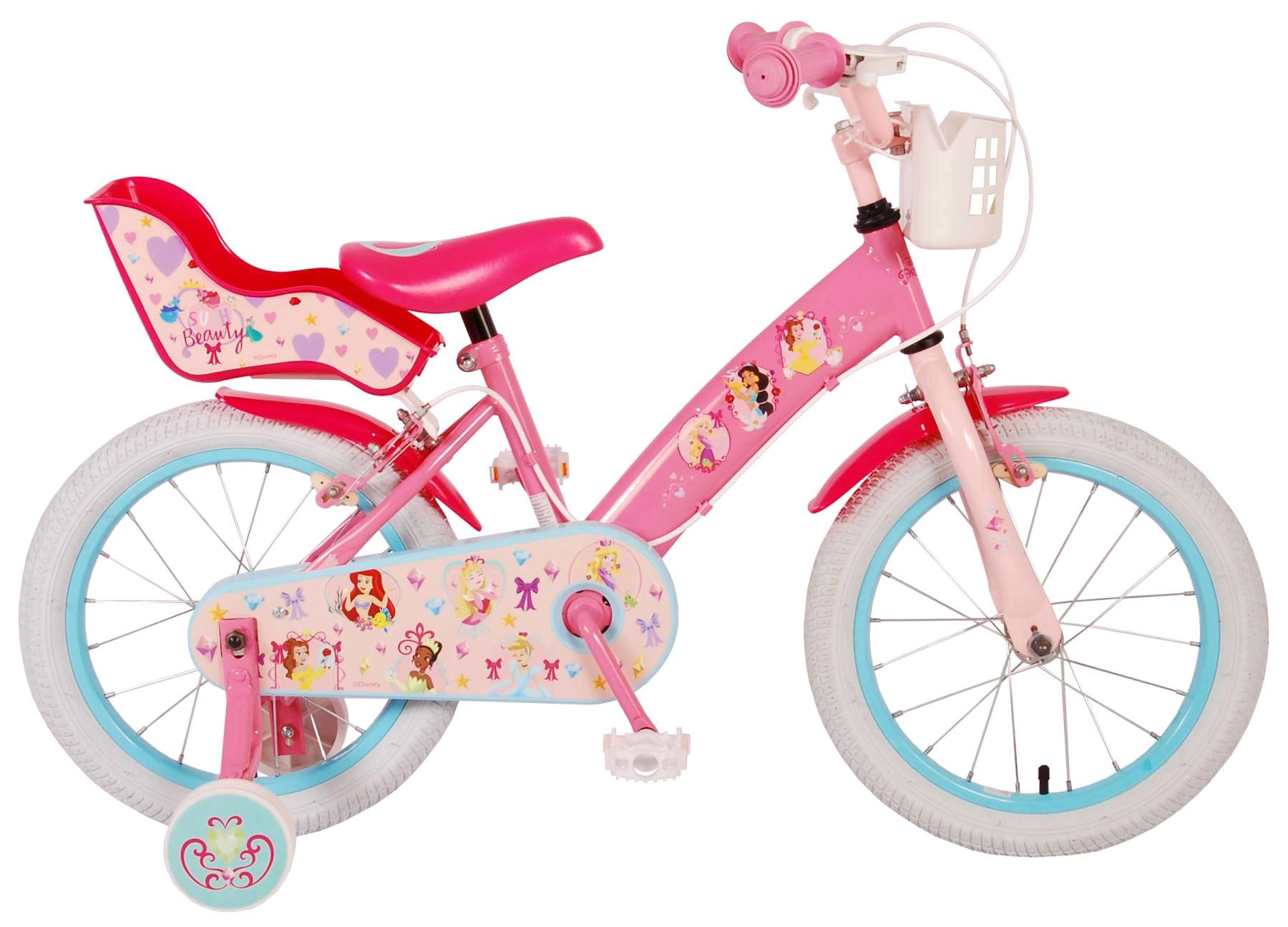Volare Disney Hercegnők gyerek bicikli, 16 colos, két fékrendszerrel